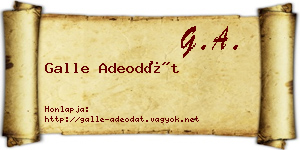 Galle Adeodát névjegykártya